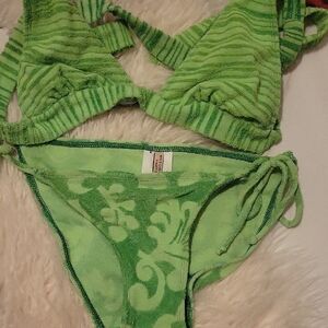 Juicy Couture Lime Green Terry Bikini Set